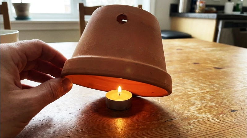 Flip a Clay Pot Over a Candle